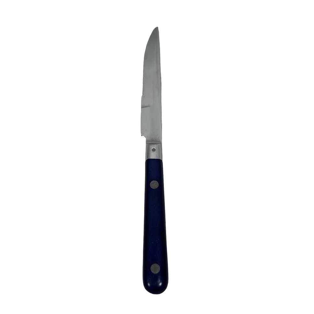Washington Forge Mardi Gras Steak Knives Set of 5 Stainless Serrated Navy Blu